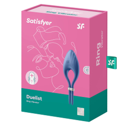 Виброкольцо Satisfyer Duelist, синий
