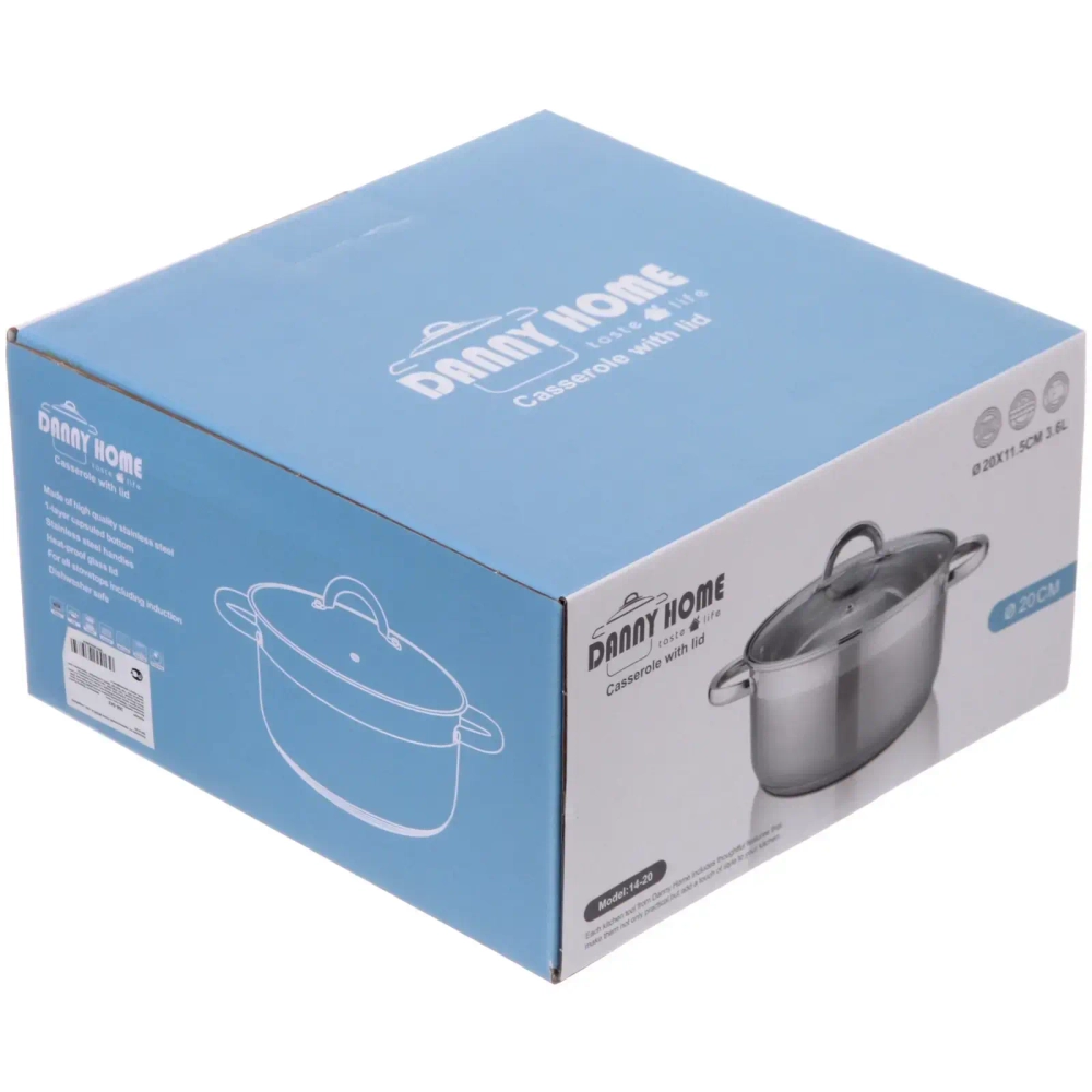 Кастрюля из нержавеющей стали MONICA 3,6л, индукция, DH14-20