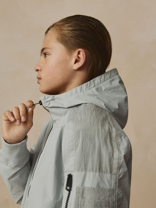Куртка непромокаемая с капюшоном для мальчика Next E82-313, Серый