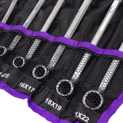 Ключи накидные, отогнутые на 75град., набор 8пр. (6х7, 8х9, 10х11, 12х13, 14х15, 16х17, 18х19, 21х22мм) POMAGIER POM-5088P