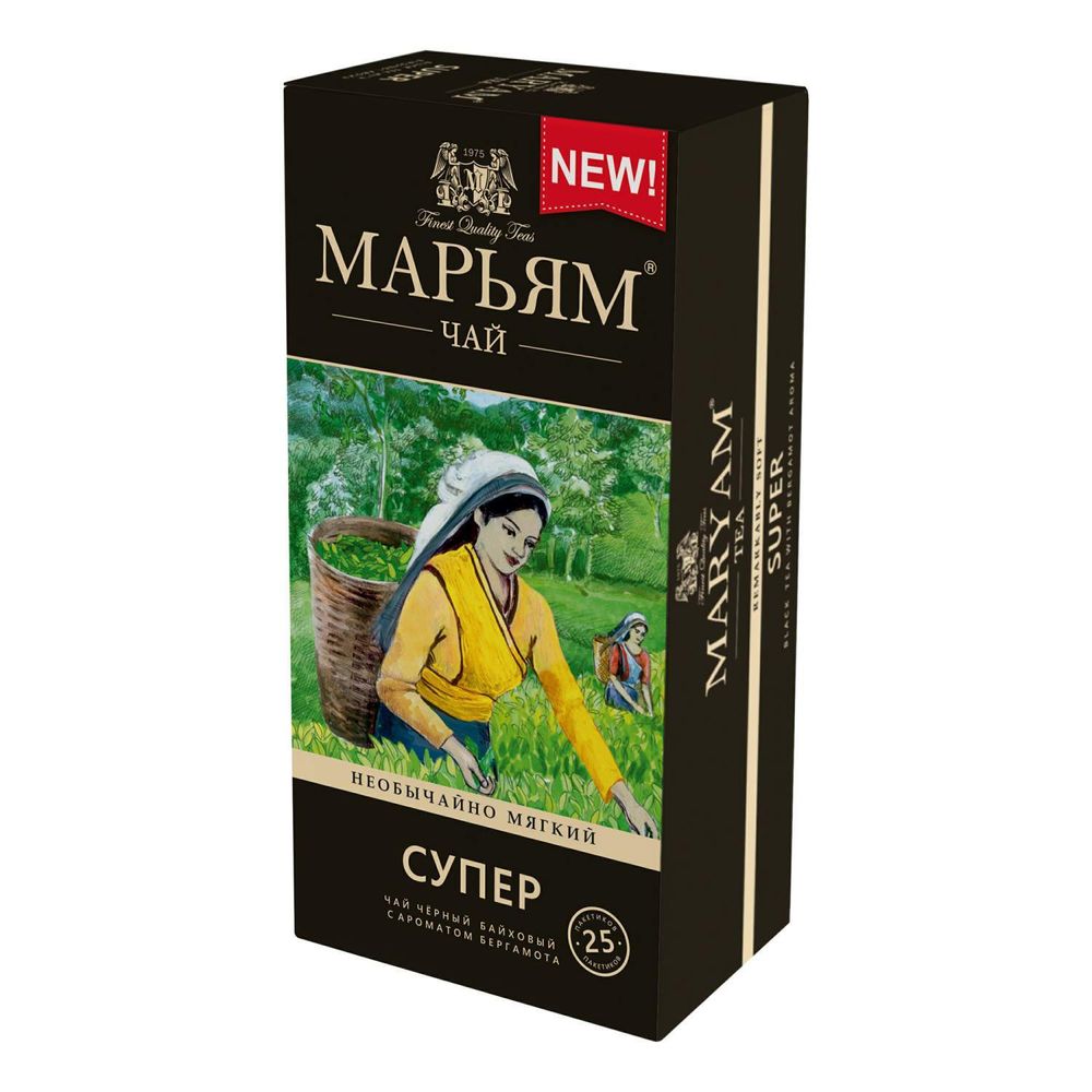 Чай черный байховый высший сорт "Супер" пакет, Марьям, 50г