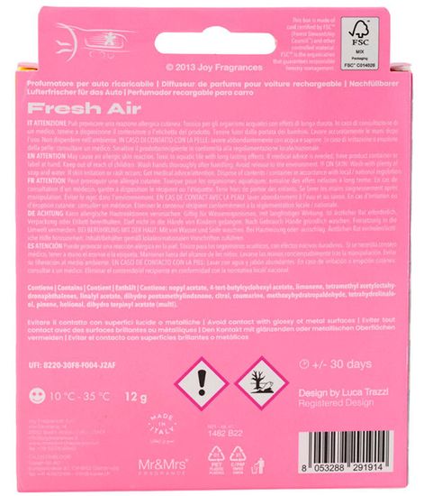 Ароматизатор для автомобиля NIKI Свежий воздух (серебристый металлик), Mr&Mrs Fragrance