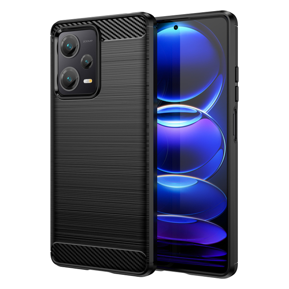 Мягкий чехол в стиле карбон для Xiaomi Redmi Note 12 Pro+ Плюс, серия Carbon от Caseport