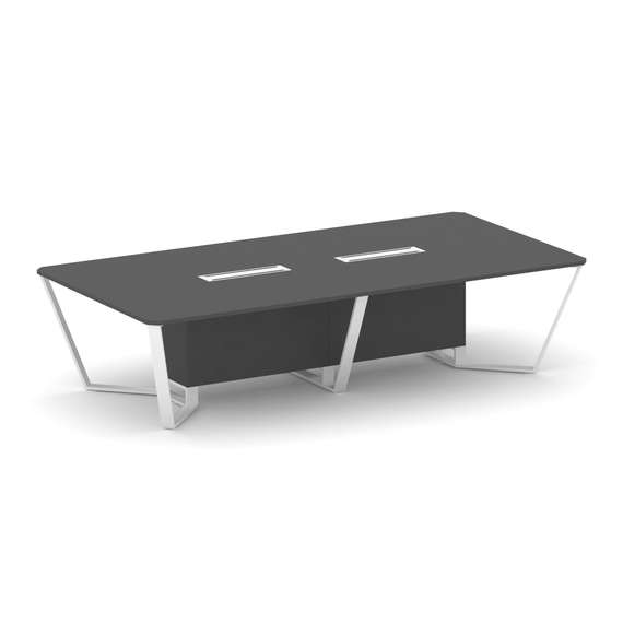 Steel Meet Стол переговорный прямоугольный KD-PR.B.SP-12 Антрацит/Металл Белый 3200*1600*750