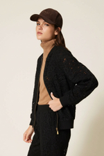 Lace sweatshirt with zip Woman-2