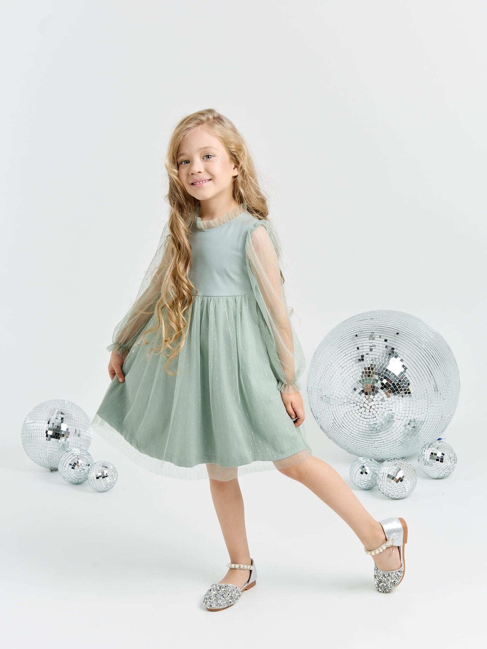 Платье с длинным рукавом и юбкой из фатина "Мелисса"