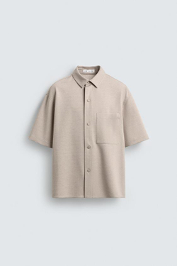 ZARА КУРТКА-РУБАШКА NON IRON, СВЕТЛЫЙ РЫЖЕВАТО-КОРИЧНЕВЫЙ