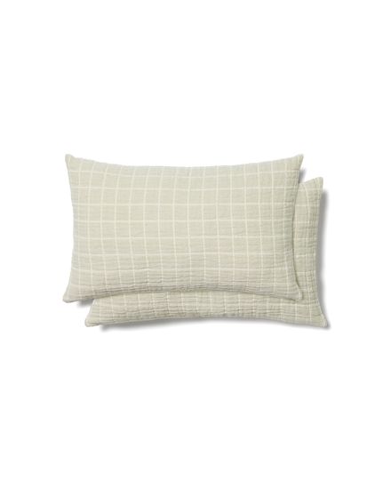 Комплект из 2 чехлов для подушек Tivaro из хлопкового жаккарда в светло-зеленую клетку 30 х 50