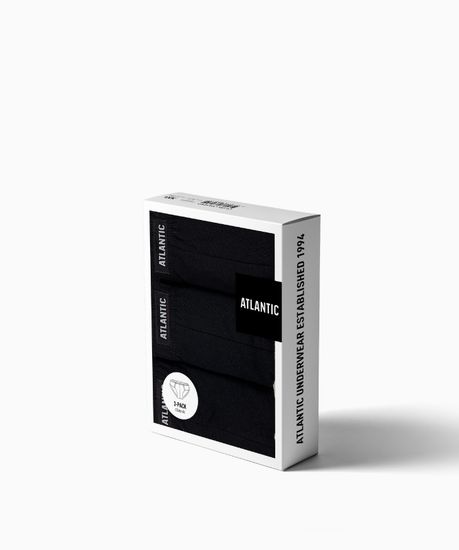 Мужские трусы (3шт) слипы классика Atlantic 3BMP-006,черный