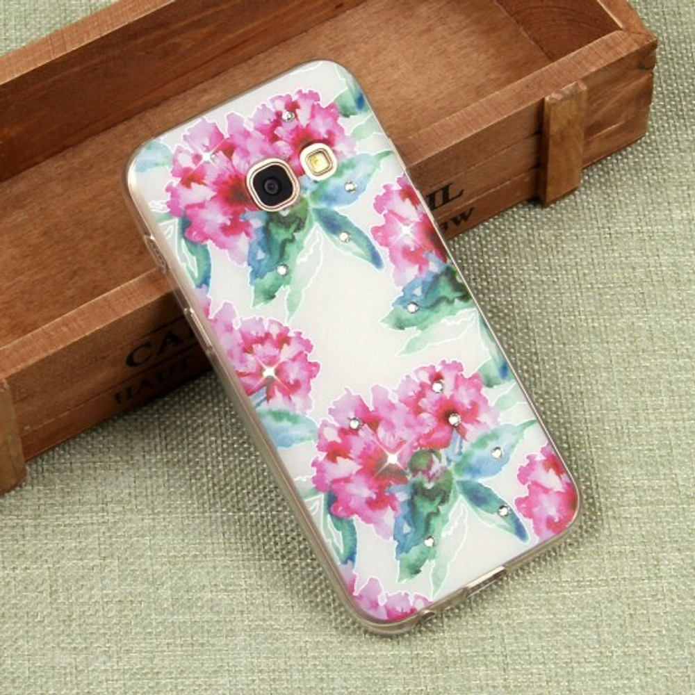 Силиконовый чехол с цветами для Samsung Galaxy A3 (2017), 009609
