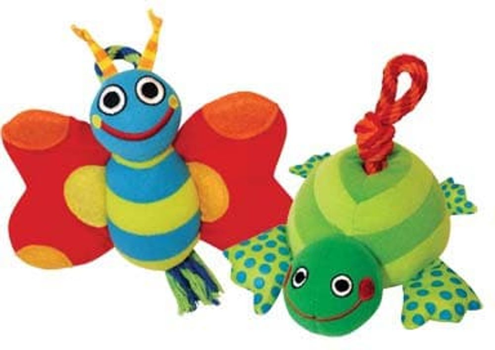 Petstages Игрушка для собак текстиль "Бабочка и черепашка" в асс-те