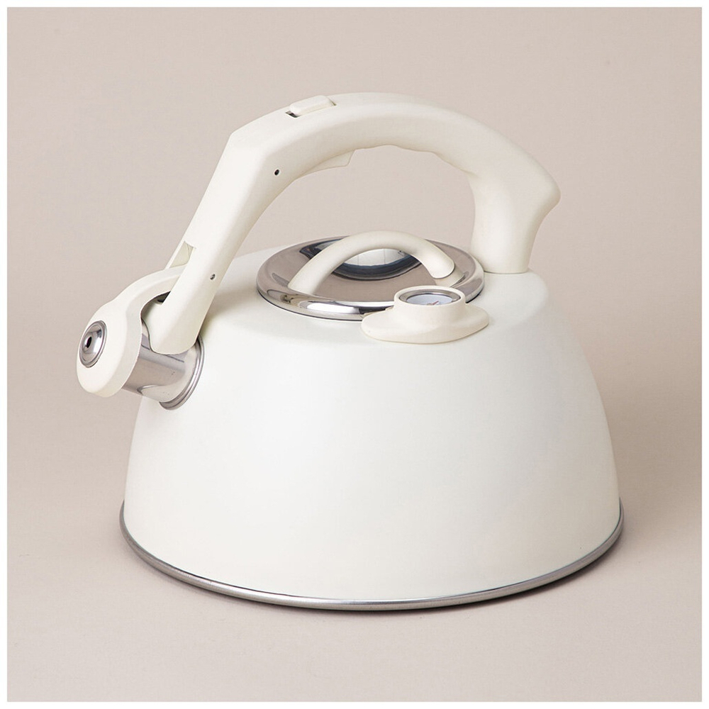 Чайник 3л нерж со свистком, серия Тюдор", индукция, белый