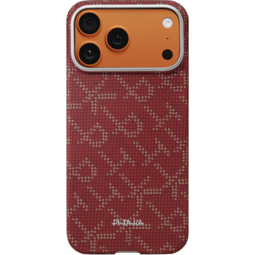 Чехол Pitaka Monogram Ultra-Slim для iPhone 17 Pro Max, красно-золотой