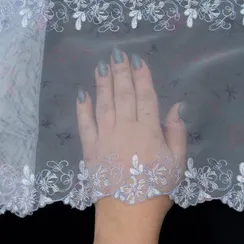 Вышивка на сетке лилово-голубая 22 см, Китай