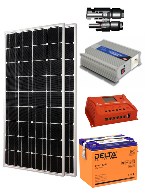 Солнечная электростанция 300 Вт ПЛЮС