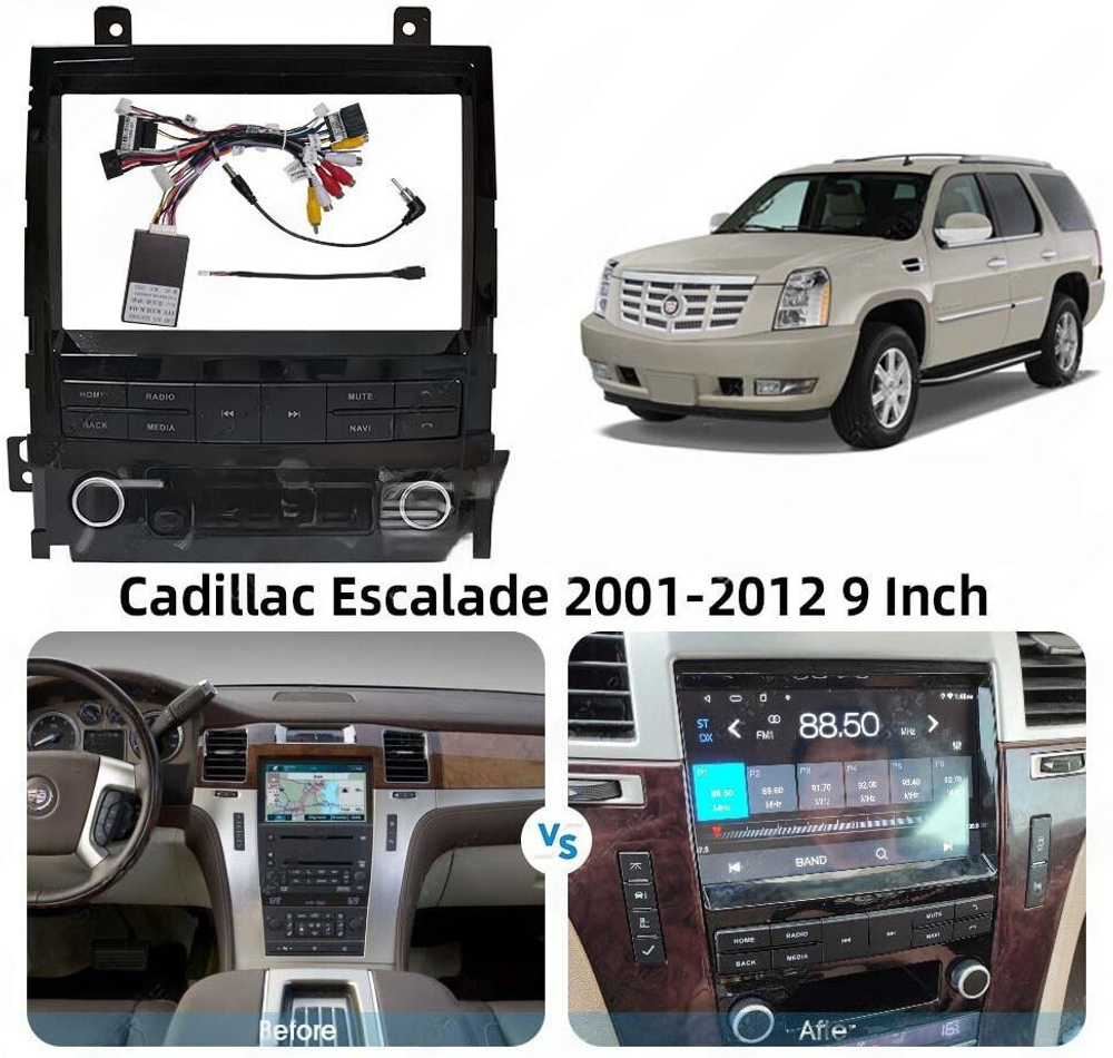 Магнитола для Cadillac Escalade 2006-2015 - Carmedia SF-C9402FW QLed, Android 13, TS20, CarPlay, SIM-слот