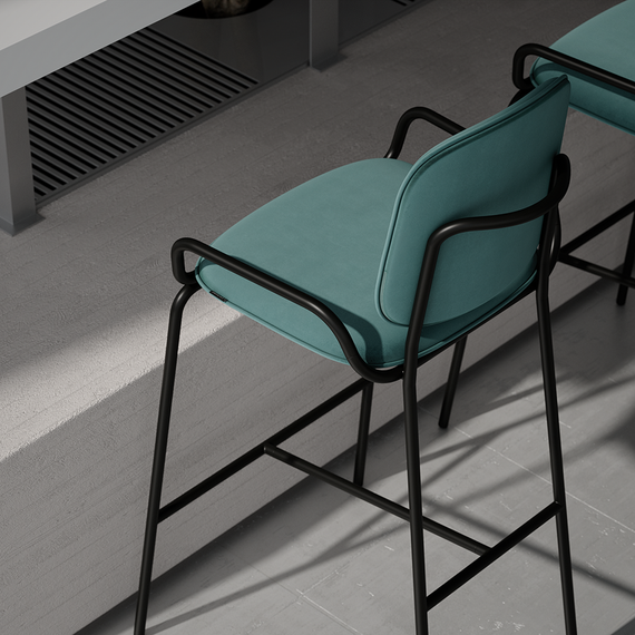 Барный стул Ror, 2 Frame, зеленый велюр