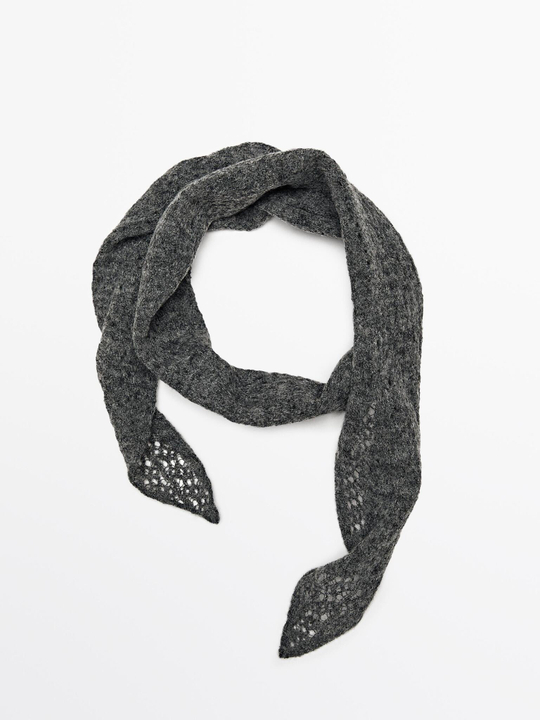 Massimo Dutti Трикотажный шейный платок, серый