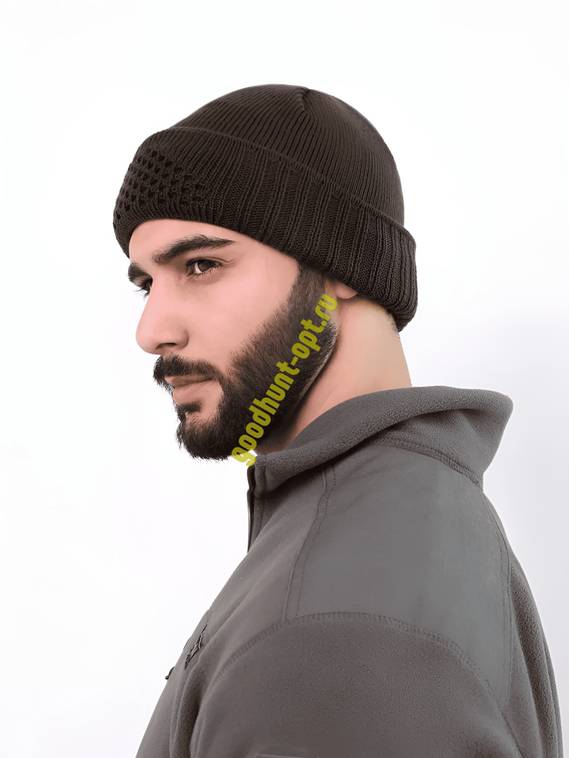 Тактическая вязаная балаклава шапка зимняя Олива