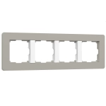 Рамка на 4 поста Split (дымчатый/белый, soft-touch) W0043067