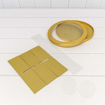 Коробка сборная 25х7 см с окошком (Золотой)