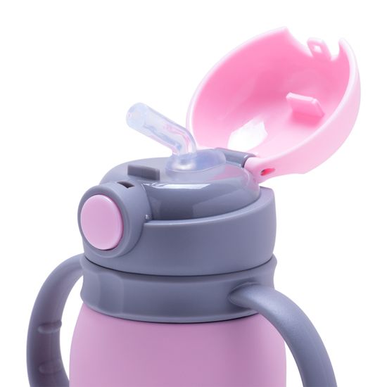 Термос для детей 450 мл. Kamille KM-2019B из нержавеющей стали с ремешком или двумя ручками