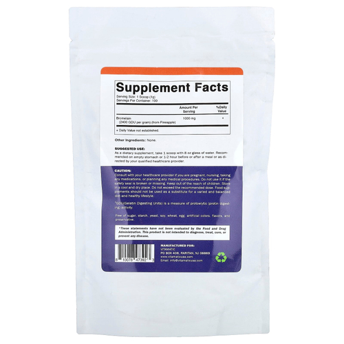 Vitamatic, бромелаин, 100 г (3,5 унции)