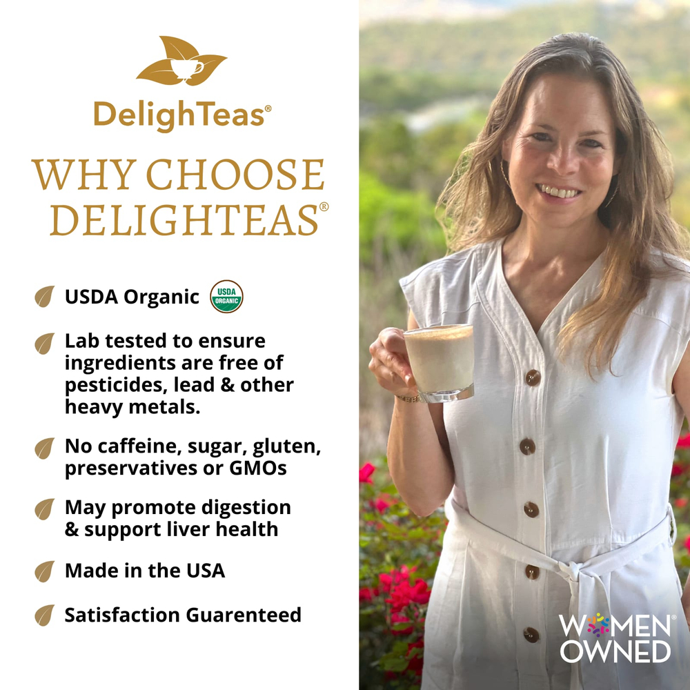 DelighTeas, аюрведическая травяная смесь, одуванчик и цикорий, альтернатива кофе, без кофеина, 170 г (6 унций)