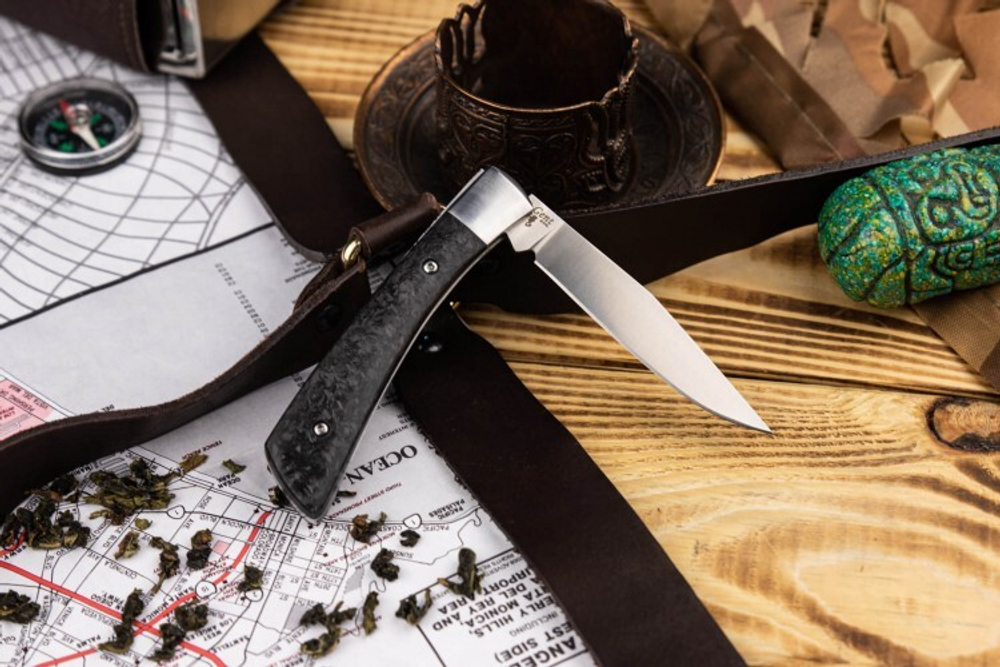 Нож складной Kizlyar Supreme Gent D2 S (Сатин, Карбон)