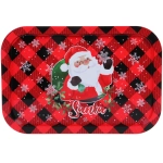 Поднос жестяной 34*23см «Санта с подарками»