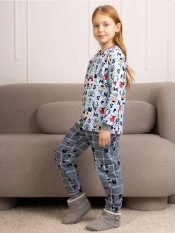 Пижама из натурального хлопка с детская с пингвинами и совой