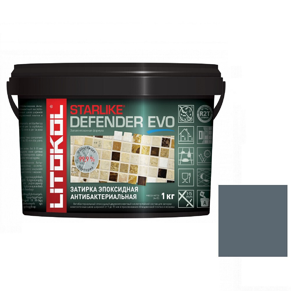 Затирка эпоксидная для швов Litokol Starlike Defender Evo S.130 Grigio Ardesia 1 кг