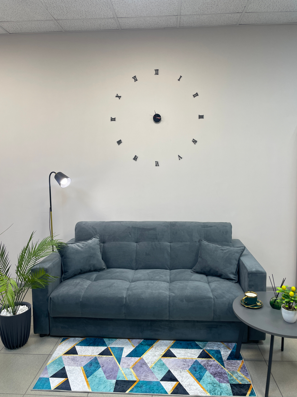 Диван Аккордеон с подлокотниками, раскладной, ткань велюр, антивандальная