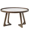 Журнальный столик Vario Ø80х46 см, белая керамика, орех