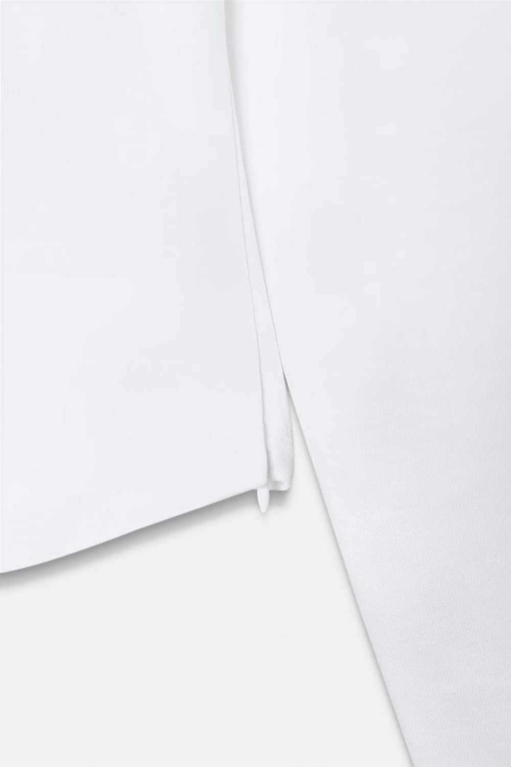 ZARA ФУТБОЛКА РЕГЛАН С ДЛИННЫМИ РУКАВАМИ, БЕЛЫЙ