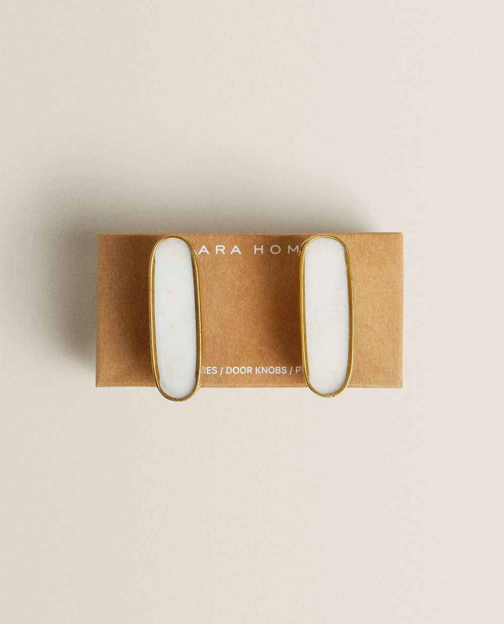 ZARA HOME ОВАЛЬНАЯ МЕБЕЛЬНАЯ РУЧКА ИЗ МРАМОРА (НАБОР ИЗ 2 ШТ.)