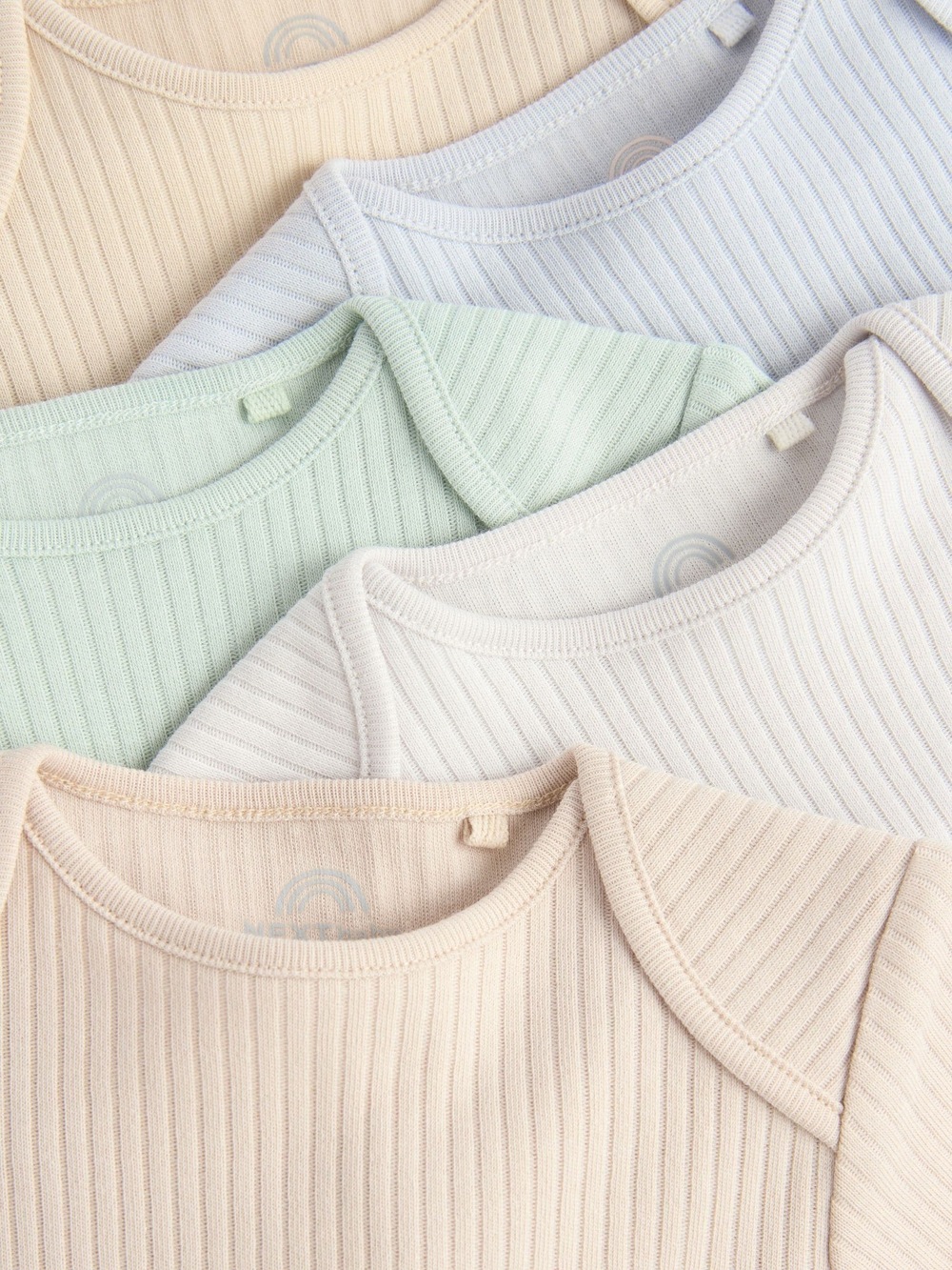 Боди с длинным рукавом для малышей Next N95-337, 5 шт., Бежевый, Салатовый, Голубой