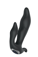 Черный вибратор N 35 RECHARGEABLE DUO VIBRATOR - 17,5 см.