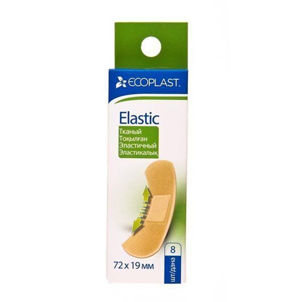 Пластырь эластичный 19мм*72мм 8шт/уп ELASTIC MINI Ecoplast на тканевой основе