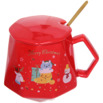 Кружка керамическая 350мл «С рождеством» с крышкой и ложкой