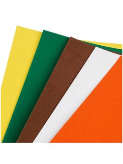 Картон бархатный для творчества А4, 5листов, 5цветов (КБ5А4_37972)