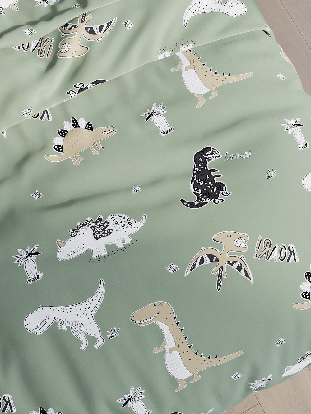 Пододеяльник перкаль Сказка "Creeper на зеленом" 1,5-спальный на молнии 145x215 см