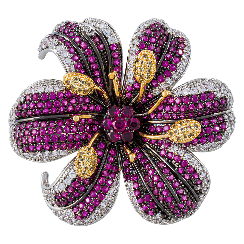 Брошь Fiore Luna ВИОЛА Zircon XR04099H2 V/S