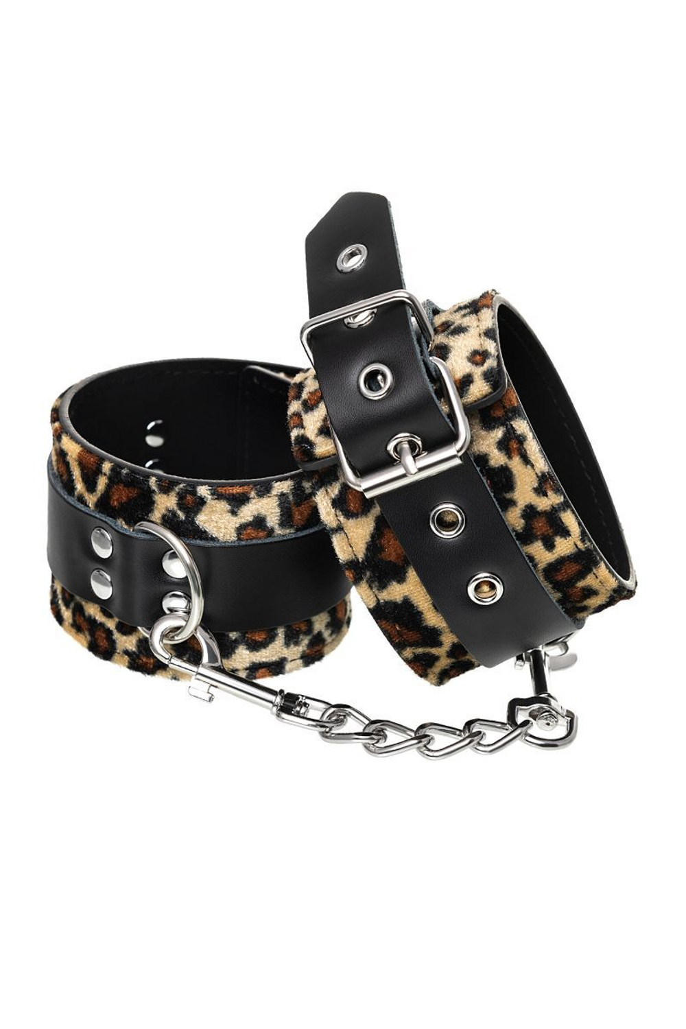 Оковы Anonymo с анималистическим принтом (Цвет: черный с леопардовым)