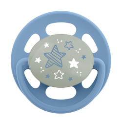 NIP Соска пустышка, латекс "Cherry Green Night", размер 1 (0-6) голубой/зелёный