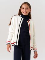 Кардиган бомбер для девочки AT1025 молочный