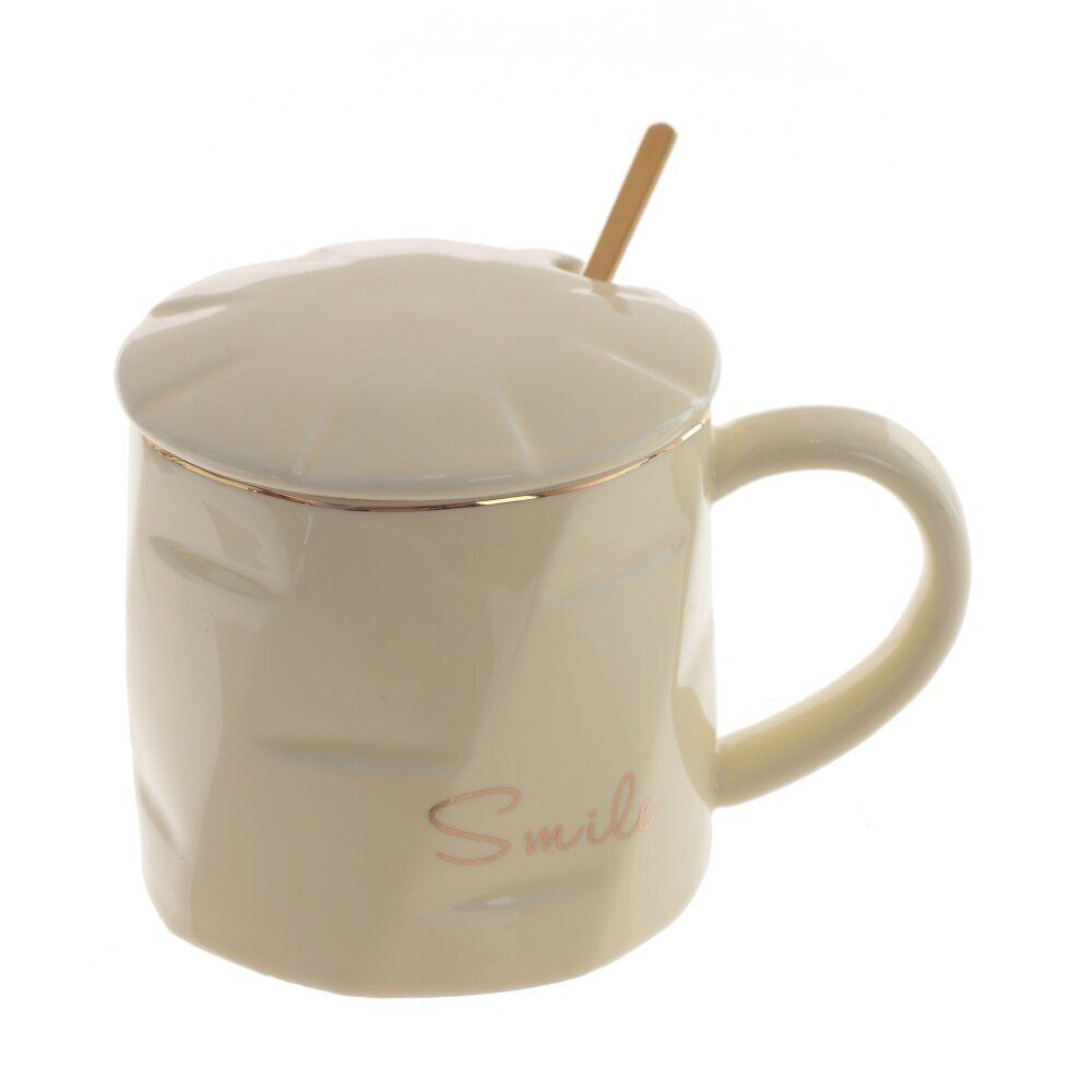 GAEM Кружка с крышкой и ложкой, 400 мл, L13 W9,5 H9,5 см, 4в.