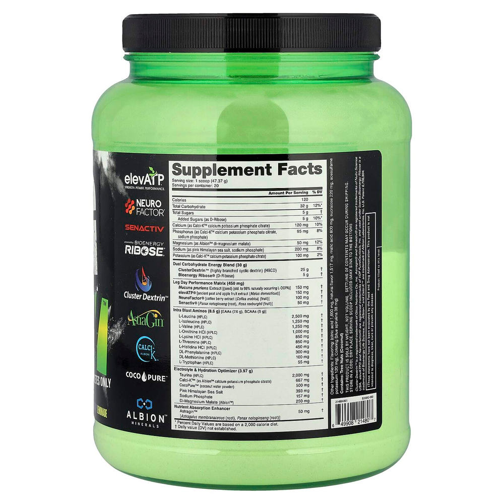 NutraBio, Intra Carb Leg Day, черничный лимонад, 947 г (2,09 фунта)