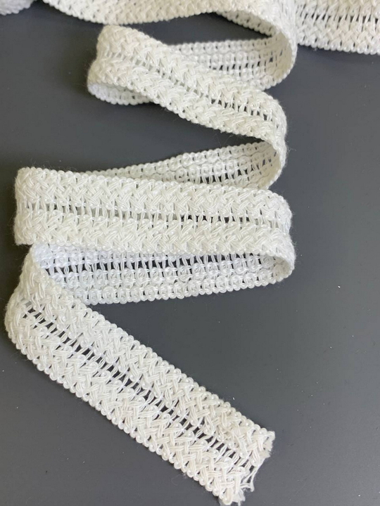 тесьма хб, белый, 2,0см AF8410