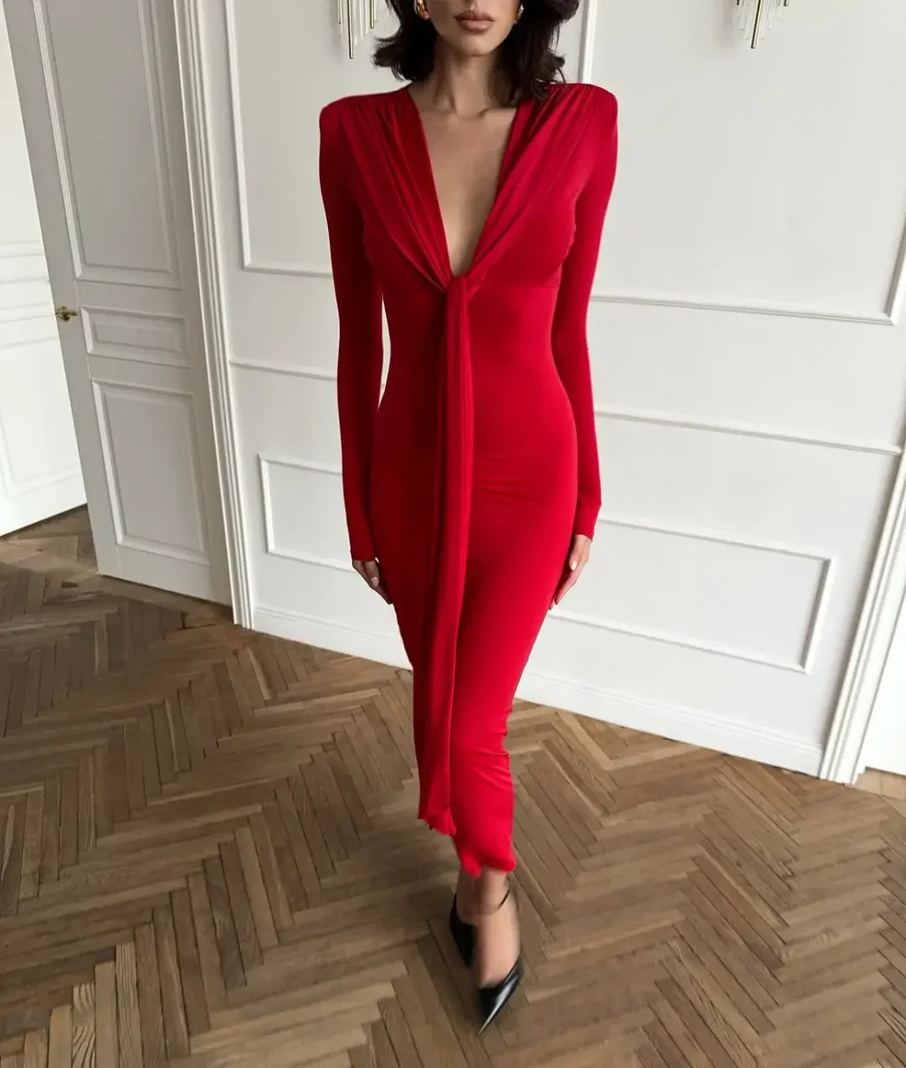 Платье Bilberry с узлом, Красный